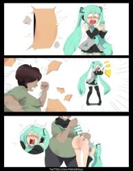 ass hatsune_miku huge_ass juicy_ass juicy_butt mikumikudance panties striped_panties vocaloid wedgie wedgie_fetish wedgied_female wedgies
