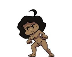 angry_expression animated barefoot belly_button black_hair completely_nude dark-skinned_female dark_skin friday_night_funkin friday_night_funkin_mod nipples perfect_pussy pussy shaved_crotch shaved_pussy shiny_skin sunday_(bbpanzu) sunday_vs_hypno wip work_in_progress