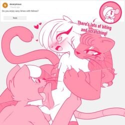 blush english_text heart no_humans pokemon_(creature) sex_from_behind striped striped_background tail yuri