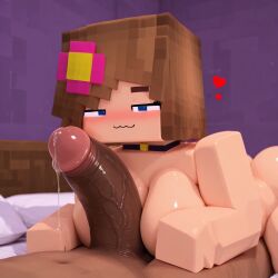 :3 ai_generated bed bedroom bell big_breasts black_cock black_dick black_penis breasts choker choker_bell cock dick female heart jenny_belle_(slipperyt) minecraft mojang naked naked_female nude nude_female penis precum