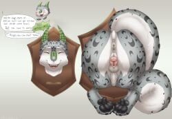 achaius_(foxboyprower) animal_genitalia animal_penis anthro anus award balls canine_genitalia canine_penis canine_pussy canine_pussy_on_anthro canine_vulva cuntboy detachable detachable_head detachable_limbs dragon english_text full-package_cuntboy genitals herm hermaphrodite hi_res intersex male maleherm misscinnabunnie multi_genitalia mythological_creature mythological_scalie mythology penis pussy scalie solo spread_anus spreading taur text trophy trophy_head trophy_rack