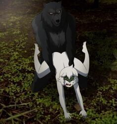 ambiguous_penetration anthro anthro_on_anthro black_fur blaidd_(elden_ring) camper34 canine closed_eyes commission commissioner_upload elden_ring hands_on_ground hands_on_hips moth moth_girl open_mouth original original_character wheelbarrow_position white_hair
