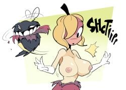 big_ass big_breasts big_butt big_nipples big_thighs big_titties clothing curvaceous curvaceous_female curvaceous_figure curvy curvy_figure curvy_hips female female_focus female_only loggofrog looking_at_viewer nipples original original_character short_hair yellow_hair yellow_skin