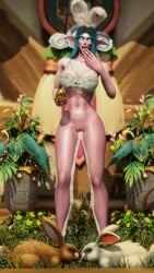 3d cum easter elyrasia_nightflower ferlynn futanari intersex lingerie night_elf pinup posing posing_for_the_viewer rabbit_ears world_of_warcraft
