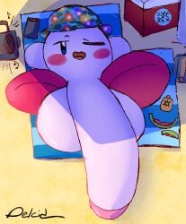 balls beach beach_towel beach_umbrella blush boombox cooler hyper_balls hyper_penis in_public kirby kirby_(series) nintendo penis penis_bigger_than_body penis_bigger_than_head penis_out phone smooth_balls smooth_penis sunscreen tagme toony waddling_head watermelon yungknight