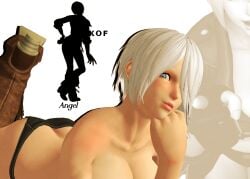 1girls 3d angel_(kof) ass big_ass blue_eyes blushing_at_viewer dat_ass female grabbing hair_covering_eye hips king_of_fighters king_of_fighters_xiv latina latina_female laying_down laying_on_back light-skinned_female light_skin looking_at_viewer mexican mexican_female seductive seductive_look seductive_pose snk white_hair wide_hips