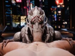2025 3d_(artwork) 4:3 alien anthro balls big_penis bioware blender_(artwork) bodily_fluids body_hair bodypaint city city_background cityscape claws cum cum_from_nose cum_in_mouth cum_in_nose cum_inside cum_on_body cum_on_face cum_on_penis depth_of_field digital_media_(artwork) duo electronic_arts erection excessive_cum excessive_genital_fluids face_paint fan_character fellatio female female_focus female_on_human female_penetrated first_person_view genital_fluids genitals grabbing_both_legs green_eyes hand_on_leg hi_res human human_on_anthro humanoid_genitalia humanoid_penis interspecies kneeling_oral_position looking_at_viewer male male/female male_on_anthro male_penetrating male_penetrating_female male_pov mammal mandibles mass_effect navel night nipples nude nude_anthro nude_male open_mouth oral orgasm penetration penile penis penis_in_mouth pubes pupils saliva saliva_string seurat sex slit_pupils spread_legs spreading turian vein veiny_penis xenophilia