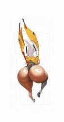1girl 1girls ass ass_bigger_than_head ass_focus ass_shine back back_view backboob barely_clothed barely_contained big_ass big_breasts big_butt big_thighs breasts butt_focus exposed_back fall female fully_clothed fully_clothed_female hoyoverse large_ass large_butt large_thighs long_hair moving_breasts no_background one_thighhigh shiny shiny_ass shiny_butt shiny_skin solo solo_female solo_focus spiralnoww thick thick_ass thick_butt thick_thighs thighs white_background white_hair yixuan_(zenless_zone_zero) zenless_zone_zero