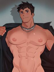 awooga bara bara_tits big_pecs chains daddy daddy_milkers gay gay_male honestly_quite_incredible idolmaster_side-m imminent_sex inviting_to_sex male male_focus meat_toilet men_only milkiato muscular muscular_chest muscular_male oh_my_god oh_my_goodness_gracious paradise sexy_male shingen_seiji showing_off voluptuous_male yaoi zooweemama