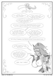 air_kiss alya_cesaire big_breasts bimbo_lips bodysuit breasts brown_hair comic comic_page dark-skinned_female dark_hair dialogue end_card end_page english_dialogue english_text exposed_midriff exposed_torso female firstedition glasses greyscale huge_breasts kissing miraculous_ladybug nipples_visible_through_clothing page_number patreon patreon_username rena_rouge skin_tight skin_tight_suit superhero_costume superheroine thick_lips white_hair wink winking