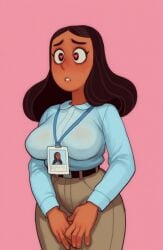 1girls ai_generated big_ass big_breasts bra connie_maheswaran dark-skinned_female dark_skin hairy_pussy horny_female indian milf nerd panties sexy_ass sexy_body slut_collar steven_universe vagina