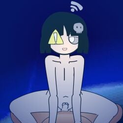 2boys anonymous_male black_hair blue_background eas-kun_(character) eas_community emergency_alert_system-kun exposed_penis fixed_version gay_sex light-skinned_male light_skin male male/male male_focus naked naked_male nec-12 penis ppppu repost self_upload warning_sign warning_symbol