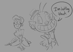 1boy 1girls billy_buckaroo doctor_who female harmfulplant line_art male mr_ring-a-ding nude real_person self_insert