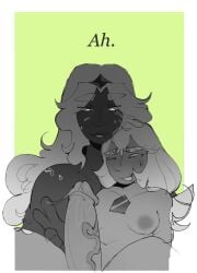 1futa 2d flustered foreplay futanari gem_(species) gemsona ghodform greyscale handjob intersex nonbinary oc olivine_(minerva_gems) penis precum steven_universe sweating tagme teasing