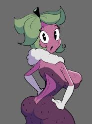 big_ass big_breasts big_butt big_thighs big_titties clothing curvaceous curvaceous_female curvaceous_figure curvy curvy_figure curvy_hips female female_focus female_only green_hair loggofrog looking_at_viewer original original_character pink_body short_hair