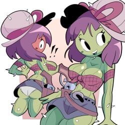 big_ass big_breasts big_breasts big_butt big_thighs big_titties cactus cactus_girl cactus_humanoid clothing cowgirl curvaceous curvaceous_female curvaceous_figure curvy curvy_figure curvy_hips female female_focus female_only green_skin loggofrog original original_character purple_hair short_hair underwear