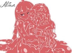 2girls alina_amephi assimilation boobs breasts cuddling cute exposed_breasts female flushed freckles freckles_on_breasts freckles_on_face green_eyes ishmael_(limbus_company) lesbian limbus_company lobotomy_corporation melting_love naked nipples nude oral oral_sex orange_hair project_moon slime slime_girl sucking yuri
