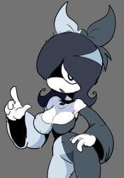 big_ass big_breasts big_butt big_thighs big_titties black_hair black_skin curvaceous curvaceous_female curvaceous_figure curvy curvy_figure curvy_hips female female_focus female_only loggofrog looking_at_viewer original original_character short_hair white_hair white_skin