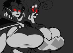2girls alien crossover demona denizen1414 disney female gargoyle gargoyles huge_breasts looming nickelodeon princess_mandie the_fairly_oddparents