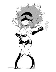 big_ass big_breasts big_breasts big_butt big_thighs big_titties black_and_white cigarette clothing curvaceous curvaceous_female curvaceous_figure curvy curvy_figure curvy_hips female female_focus female_only loggofrog monochrome original original_character short_hair