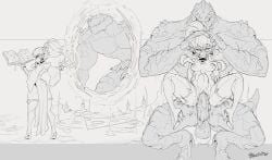 anthro bodily_fluids boots breasts clenched_teeth clothing dress drooling duo elf eyewear female footwear forced genitals glasses hair hi_res high_heeled_boots high_heels humanoid humanoid_on_anthro humanoid_pointy_ears legwear lizardman magic male male/male medium_breasts mide_(potionaholic) monochrome penis pointy_ears ponytail portal potionaholic rape round_glasses saliva scales scalie sex shoes stomach_bulge teeth thigh_boots thigh_highs vaginal_penetration
