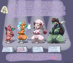 ass blue_eyes breasts brown_hair burnet_(pokemon) chabble cheek_markings cyclizar electricity fangs female headset juliana_(pokemon) large_ass large_breasts large_insertion limbless lusamine_(pokemon) no_arms no_limbs nurse_joy onahole onahole_transformation pawmot penetration pink_fur pink_hair pleasure_face pokemon pokemon_(species) post_transformation professor_sada_(pokemon) rotom rotom_burnet_(chabble) scream_tail see_through tail translucent yellow_eyes