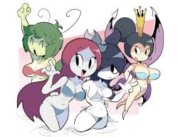 big_ass big_breasts big_butt big_thighs big_titties bikini black_hair clothing curvaceous curvaceous_female curvaceous_figure curvy curvy_figure curvy_hips female female_focus female_only glasses green_hair green_skin loggofrog long_hair looking_at_viewer original original_character princess red_hair short_hair white_hair white_skin wings