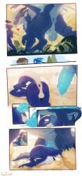 absurd_res animal_genitalia anthro anthro_on_feral anthro_penetrated anus ass balls black_anus black_horn black_knot black_penis blue_body blue_claws blue_eyes blue_fur blue_penis blue_scales bodily_fluids claws comic cum cum_inside dragon duo erection feral feral_penetrating feral_penetrating_anthro firondraak fur furred_dragon furred_scalie genital_fluids genitals green_eyes hi_res horn inflation inflation ivnis knot male male/male mane mythological_creature mythological_scalie mythology penetration penis perineum raised_tail rhysek scales scalie sex sheath stomach_bulge tail white_body white_fur white_mane white_scales zoophilia