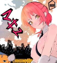 big_breasts big_nipples big_titties chainsaw_man devi_land female female_focus female_only looking_at_viewer makima_(chainsaw_man) nipples nude nude_female red_hair short_hair