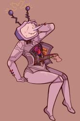 1boy blush deltarune deltarune_chapter_3 heart hornyimate male robot tenna_(deltarune) tv_head wire wireplay wires