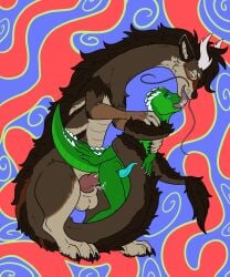 5:6 absurd_res anal anal_sex animal_genitalia animal_penis anthro anthro_on_feral ass ball ball_tuft balls bodily_fluids bulge canine_genitalia canine_penis cetacean_genitalia cetacean_penis crocodile crocodilian cum cum_inside curved_penis dragon duo eastern_dragon erection feral forced forced_anal forced_oral forced_orgasm fur genital_fluids genital_slit genitals hi_res horn hybrid immobile kiri-anko knot long_tongue male male/male mythological_creature mythological_scalie mythology nude nude_anthro open_mouth oral oral_penetration orgasm penetration penile penile_penetration penis penis_in_ass rape reptile scalie sex size_difference stomach_bulge tail tapering_penis teeth tongue tongue_fetish tongue_fucking tongue_out tuft whiskers wraps zoophilia