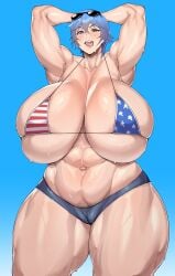 1female 1girl 1girls abs american_flag american_flag_bikini armpit armpit_fetish armpit_hair armpits arms_above_head arms_behind_head arms_up biceps bikini bikini_top black_pubic_hair blank_background blue_eyes blue_hair blush blush_lines blushing blushing_female breasts_bigger_than_head breasts_bigger_than_torso cameltoe collarbone enormous_breasts enormous_thighs fat_breasts female female_armpit_hair female_focus female_only female_pubic_hair flag_bikini flag_print gigantic_breasts gigantic_thighs glasses glasses_on_head gradient_background huge_breasts huge_thighs huge_tits ineffective_clothing jean_shorts large_breasts large_thighs large_tits massive_breasts massive_thighs massive_tits muscle_tone muscles muscular muscular_arms muscular_female muscular_legs muscular_thighs natedecock no_dialogue no_text oc original original_character plump plump_breasts plump_thighs pointless_clothing pose posing pubes pubes_exposed pubic pubic_hair pubic_hair_peek pussy_hair pussy_lips short_hair short_jeans short_shorts simple_background solo solo_female solo_focus standing standing_position star_eyes suggestive suggestive_look suggestive_pose sunglasses sunglasses_on_head sweat sweatdrop sweating sweaty sweaty_body sweaty_breasts sweaty_legs sweaty_thighs textless thick thick_breasts thick_female thick_legs thick_thighs thighs_bigger_than_head thighs_bigger_than_torso thunder_thighs thunderthighs toned toned_arms toned_belly toned_body toned_female toned_legs toned_stomach tongue tongue_out undersized_clothes useless_clothing voluptuous voluptuous_body voluptuous_female wardrobe_malfunction