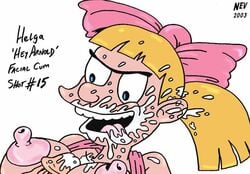 2003 color female helga_pataki hey_arnold! human male male_focus nev nickelodeon nipples paizuri penis straight