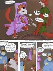 anthro canine chicken comic disney female fox fur furry lady_kluck maid_marian male mammal piou_piou_master robin_hood_(character) robin_hood_(disney) straight