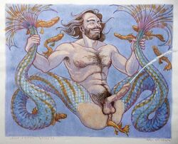 armpit_hair chest_hair greek_mythology hairy happy_trail male male_anal mythology poseidon pubes pubic_hair yaoi