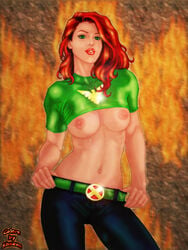 1girls 2004 chester color colored female female_only jean_grey marvel phoenix_(x-men) sheena_(colors) solo straight_hair x-men