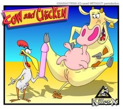 1boy anthro avian bigger_female bird bovid bovine brother_and_sister cartoon_network cattle chicken chicken_(cow_and_chicken) cow cow_(character) cow_and_chicken dildo female furry imminent_penetration incest killerx male male/female mammal penis pussy sex_toy siblings size_difference smaller_male straight testicles udders