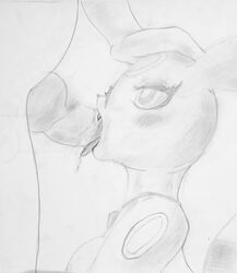 2018 anthro anthrofied blush breasts canine dd_(dittodotto) dittodotto duo eeveelution eyelashes eyewear fangs fellatio female furry glasses hand_on_head interspecies knot male monochrome nintendo nipples nude open_mouth oral original_character penis pokémon_(species) pokemon pokemon_(species) pokemon_gsc simple_background sketch sucking teeth tongue tongue_out traditional_media_(artwork) umbreon video_games