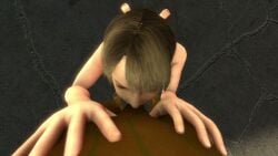 1boy 1girls 3d 3d_animation animated ashley_graham ashley_graham_(brooke_elizabeth_mathieson) big_penis biohazard blonde_hair blowjob breasts brown_eyes cartfart dark-skinned_male dark_skin deep_blowjob deepthroat faceless_male female head_tilt interracial kneeling kneeling_oral_position light-skinned_female naughty_face nipples oral oral_sex penis resident_evil resident_evil_4 sex sfm skinny slim smile sound source_filmmaker straight sucking tagme video