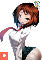 1girls ass ass_focus ass_out bare_ass bedroom_eyes big_ass big_breasts big_butt bimbo bottom_heavy bottomless breasts bubble_ass bubble_butt busty butt butt_focus dat_ass female going_commando huge_ass huge_breasts mitgard-knight my_hero_academia no_panties ochako_uraraka school_uniform seductive seductive_eyes seductive_look short_skirt skirt_lift solo teenager thick_ass thong u.a._school_uniform