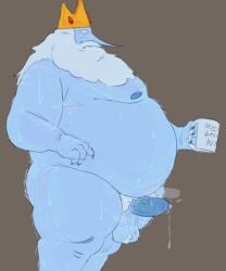 1boy adventure_time arm_hair balls beard belly big_belly blue_skin body_hair cartoon_network claws crown cup erection facial_hair fat fat_belly fat_male genitals gigantic_belly holding_cup humanoid humanoid_male ice_king king large_belly long_beard male male_nipples male_only mammal mammal_humanoid mature mature_male moobs nipples nude nude_male obese obese_male old old_man overweight overweight_male penis pubic_hair royalty small_penis smut_leo solo solo_focus solo_male testicles white_hair