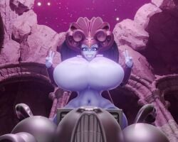 3d alien_(space_king) alien_girl alien_humanoid animated ass ass_bigger_than_head bouncing_breasts breasts breasts_bigger_than_head double_v female gigantic_breasts grin hourglass_figure huge_ass huge_breasts hyper_breasts kein_wal monster_girl nude space_king statue tagme topless topless_female video wide_hips