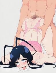ahe_gao ahegao_face ai_generated anal anal_sex antenna_hair bleach bleach:_the_thousand-year_blood_war blue_eyes blush cum_in_anus cum_in_ass cum_inside cumming_from_anal_sex cumming_together cumming_while_penetrated cumming_while_penetrating doggy_style femboy giselle_gewelle grabbing_hip lingerie looking_pleasured male/male pink_lingerie sweat sweating trans_woman transfem
