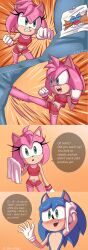 amy_rose blush boxing bra green_eyes hairband jc_hrg kicking legs medium_hair petite pink_fur pink_hair punching punching_bag sega shorts sonic_(series) sonic_the_hedgehog sports_bra sports_shorts sportswear sweat sweatdrop underwear