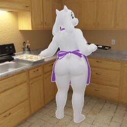 3d ai_generated ass baking boss_monster butt_focus cookie cooking deltarune diplive7 experimental exposed exposed_ass female kitchen kitchen_appliance kitchen_counter kitchen_utensils liminal_spaces looking_back milf mother nude odd tagme toriel unaware undertale