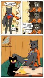 4k 9:16 absurd_res anthro anus appliance bikini bodily_fluids canid canine canis clothing clothing_aside colombia colombian_flag comic dialogue domestic_cat duo english_text felid feline felis female flag_bikini flag_swimwear fridge genital_fluids genitals hi_res kitchen_appliance mammal panties panties_aside peeing peeing_into_container spread_legs spreading swimwear tail text two-piece_swimsuit underwear underwear_aside urine vulva wet-pantsu wolf