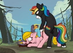 bear_trap blood equine fallout fan_character female forced gun horse male mammal marsminer my_little_pony pony pure_heart rainbow_heart ranged_weapon rape straight trap_(contrivance) video_games weapon