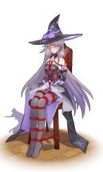 1girls 2d arms_behind_back artist_request bondage bound bound_ankles bound_arms bound_legs chair chair_bondage clothed clothed_female color crotch_rope female female_only forced_masturbation full_color fully_clothed herta_(honkai:_star_rail) hitachi_magic_wand honkai:_star_rail honkai_(series) long_hair non-nude orgasm png rope sex_toy sitting solo strapless_dress tagme_(artist) tears tied_to_chair very_long_hair vibrator vibrator_in_pussy vibrator_on_nipple wand_vibrator witch witch_hat