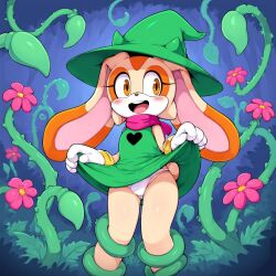 adult ai_generated anthro bondage bunny bunny_ear bunny_ears bunny_girl bunny_tail cosplay cream_the_rabbit deltarune diplive7 excited flower flowers forest forest_background forest_sex furry grabbing grabbing_from_behind grabbing_legs grass grown_up hat imminent_penetration imminent_sex lifting_skirt panties plant rabbit rabbit_ears rabbit_girl rabbit_humanoid rabbit_tail ralsei_(cosplay) scarf sega simple_background simple_shading skirt skirt_lift skirt_up sonic_(series) sonic_the_hedgehog_(series) tail upskirt vine vine_bondage vine_tentacles vines witch_hat wrapped wrapped_legs wrapped_up