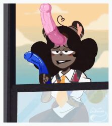 1girl 1girls chamiku chamka_(chamiku) chamkaskleiber colombian_female cosplay dildo dildos furry furry_female furry_only gif hispanic_female horse_dildo lewd_face raccoon_ears raccoon_girl sex_toy sex_toys suction_cup suction_cup_dildo suction_cup_man_(series) suction_cups
